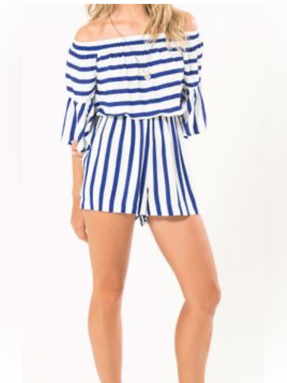 Farm Striped Blue and White Jumpsuit